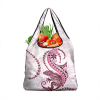 Pink Maori Tuatara Grocery Bag Luxury Pastel Pattern LT01 1-pack One Size Pink - Polynesian Pride