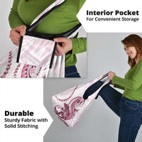 Pink Maori Tuatara Grocery Bag Luxury Pastel Pattern LT01 - Polynesian Pride