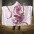 Pink Maori Tuatara Hooded Blanket Luxury Pastel Pattern