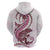 Pink Maori Tuatara Hoodie Luxury Pastel Pattern