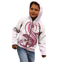 Pink Maori Tuatara Kid Hoodie Luxury Pastel Pattern LT01 - Polynesian Pride
