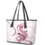 Pink Maori Tuatara Leather Tote Bag Luxury Pastel Pattern