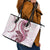 Pink Maori Tuatara Leather Tote Bag Luxury Pastel Pattern