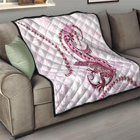Pink Maori Tuatara Quilt Luxury Pastel Pattern LT01 - Polynesian Pride