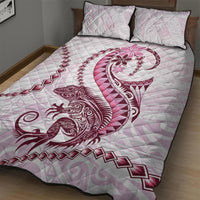 Pink Maori Tuatara Quilt Bed Set Luxury Pastel Pattern LT01 - Polynesian Pride