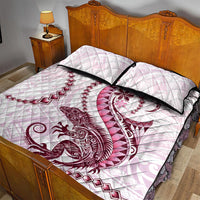 Pink Maori Tuatara Quilt Bed Set Luxury Pastel Pattern LT01 - Polynesian Pride