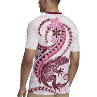 Pink Maori Tuatara Rugby Jersey Luxury Pastel Pattern LT01 - Polynesian Pride