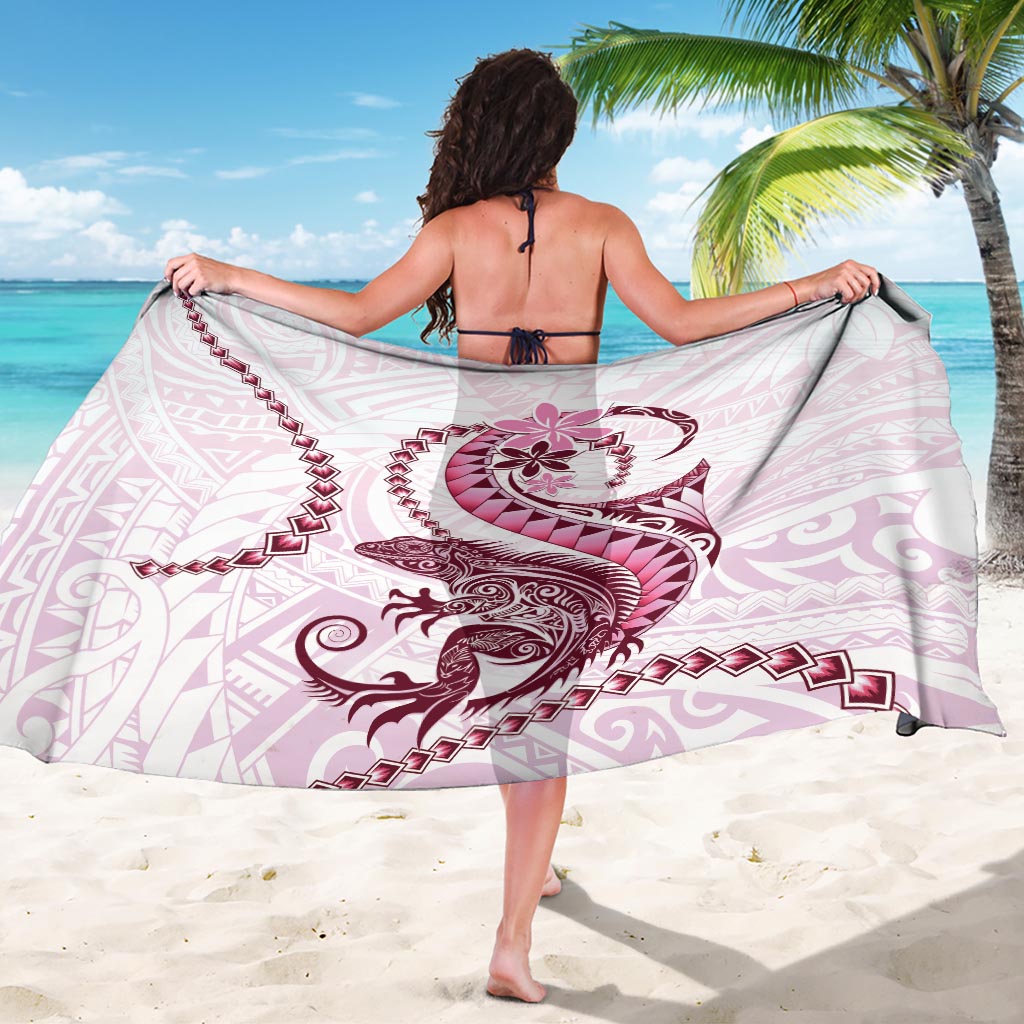 Pink Maori Tuatara Sarong Luxury Pastel Pattern LT01 - Polynesian Pride