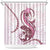 Pink Maori Tuatara Shower Curtain Luxury Pastel Pattern