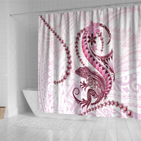 Pink Maori Tuatara Shower Curtain Luxury Pastel Pattern LT01 - Polynesian Pride