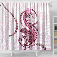 Pink Maori Tuatara Shower Curtain Luxury Pastel Pattern LT01 - Polynesian Pride
