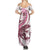 Pink Maori Tuatara Summer Maxi Dress Luxury Pastel Pattern