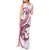 Pink Maori Tuatara Tank Maxi Dress Luxury Pastel Pattern