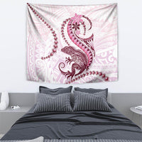Pink Maori Tuatara Tapestry Luxury Pastel Pattern LT01 - Polynesian Pride