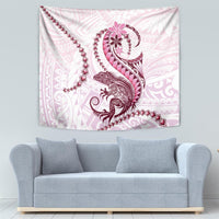Pink Maori Tuatara Tapestry Luxury Pastel Pattern LT01 - Polynesian Pride