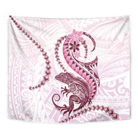Pink Maori Tuatara Tapestry Luxury Pastel Pattern LT01 - Polynesian Pride
