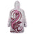 Pink Maori Tuatara Wearable Blanket Hoodie Luxury Pastel Pattern