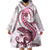 Pink Maori Tuatara Wearable Blanket Hoodie Luxury Pastel Pattern