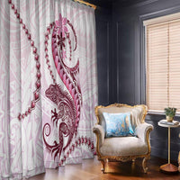 Pink Maori Tuatara Window Curtain Luxury Pastel Pattern LT01 - Polynesian Pride
