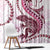 Pink Maori Tuatara Window Curtain Luxury Pastel Pattern