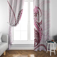 Pink Maori Tuatara Window Curtain Luxury Pastel Pattern LT01 - Polynesian Pride