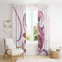 Pink Maori Tuatara Window Curtain Luxury Pastel Pattern LT01 - Polynesian Pride