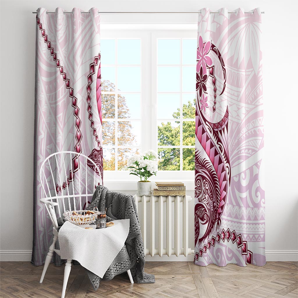 Pink Maori Tuatara Window Curtain Luxury Pastel Pattern LT01 - Polynesian Pride
