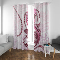 Pink Maori Tuatara Window Curtain Luxury Pastel Pattern LT01 With Grommets Pink - Polynesian Pride