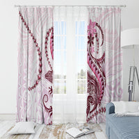 Pink Maori Tuatara Window Curtain Luxury Pastel Pattern LT01 - Polynesian Pride