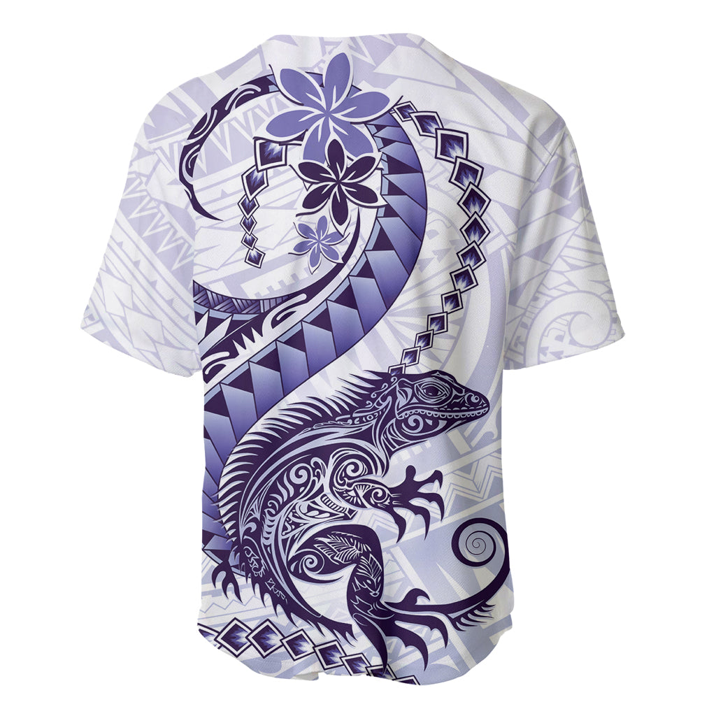 Purple Maori Tuatara Baseball Jersey Luxury Pastel Pattern LT01 - Polynesian Pride