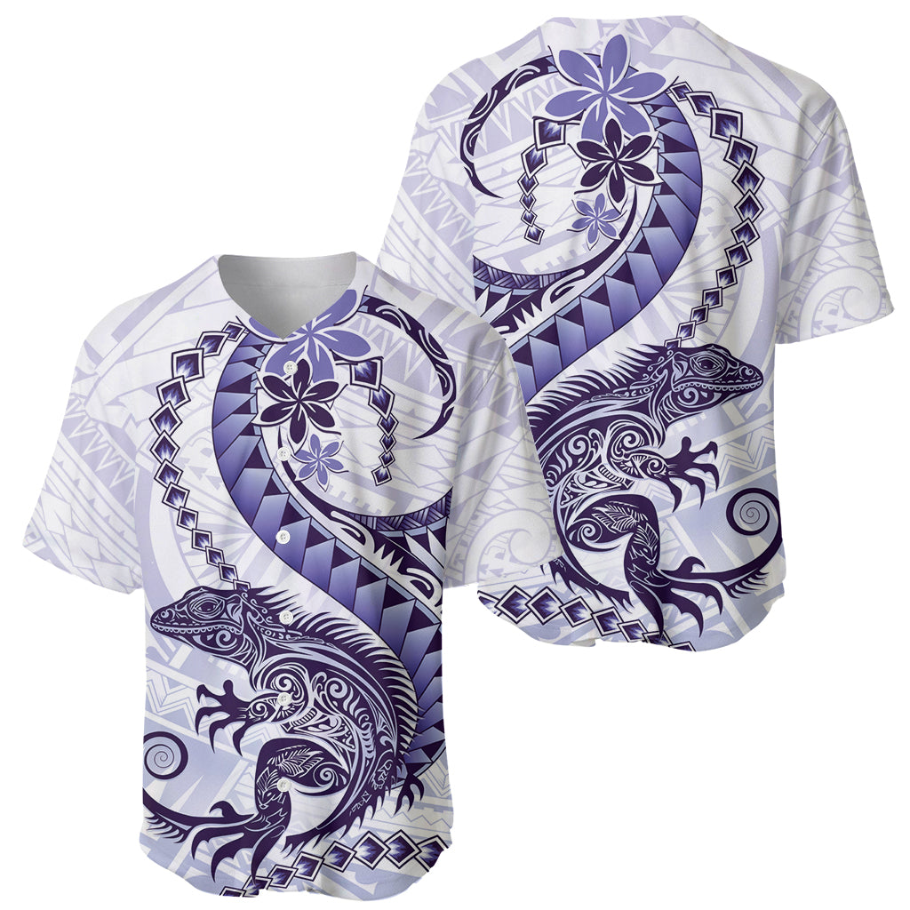Purple Maori Tuatara Baseball Jersey Luxury Pastel Pattern LT01 - Polynesian Pride