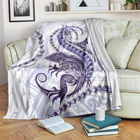 Purple Maori Tuatara Blanket Luxury Pastel Pattern LT01 Purple - Polynesian Pride