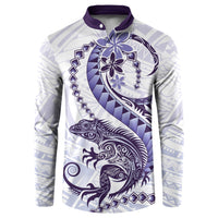 Purple Maori Tuatara Button Sweatshirt Luxury Pastel Pattern LT01 Purple - Polynesian Pride