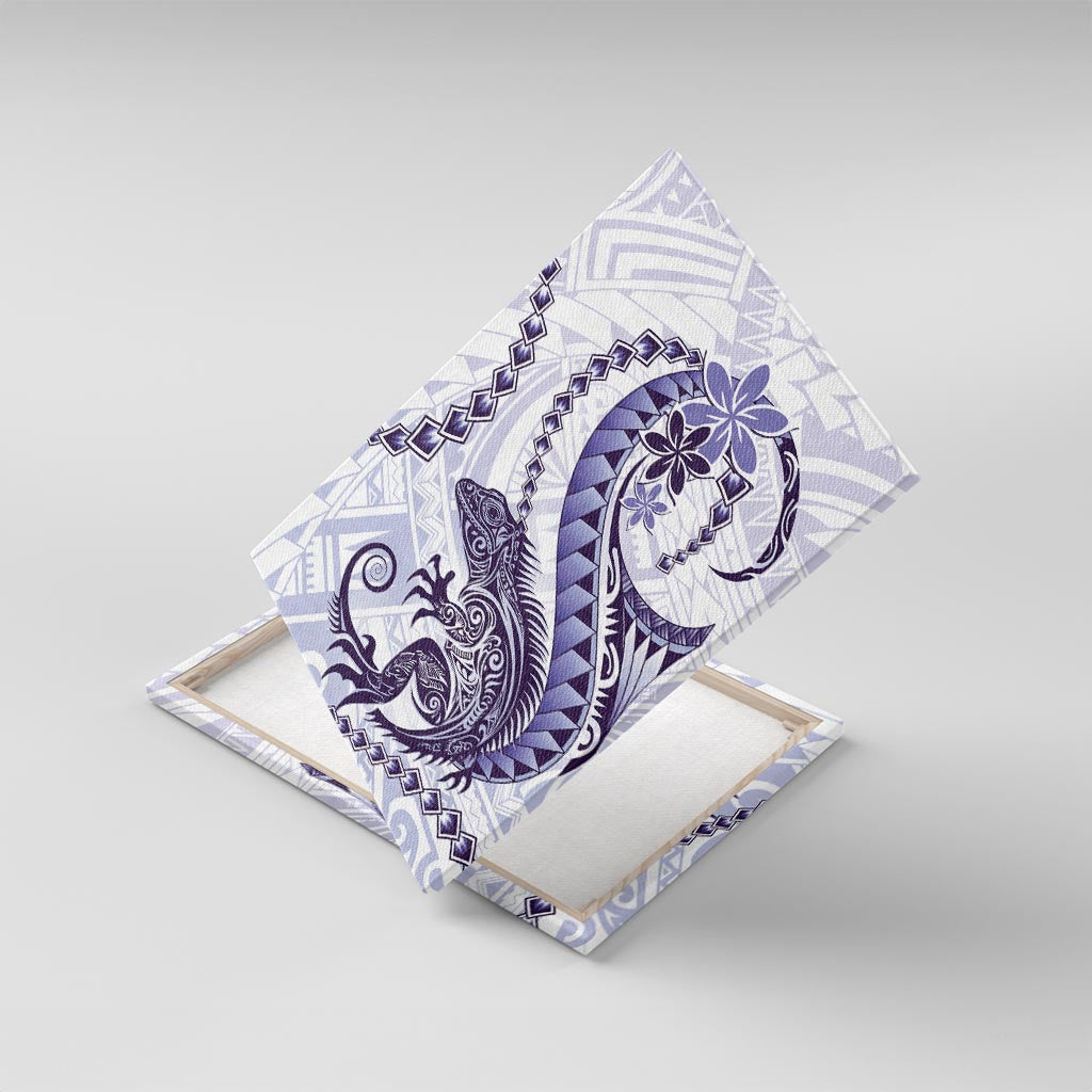 Purple Maori Tuatara Canvas Wall Art Luxury Pastel Pattern LT01 With Frame Purple - Polynesian Pride