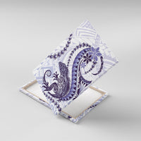 Purple Maori Tuatara Canvas Wall Art Luxury Pastel Pattern LT01 With Frame Purple - Polynesian Pride