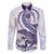 Purple Maori Tuatara Family Matching Long Sleeve Bodycon Dress and Hawaiian Shirt Luxury Pastel Pattern