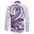 Purple Maori Tuatara Family Matching Long Sleeve Bodycon Dress and Hawaiian Shirt Luxury Pastel Pattern