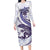 Purple Maori Tuatara Family Matching Long Sleeve Bodycon Dress and Hawaiian Shirt Luxury Pastel Pattern