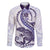 Purple Maori Tuatara Family Matching Off The Shoulder Long Sleeve Dress and Hawaiian Shirt Luxury Pastel Pattern