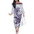 Purple Maori Tuatara Family Matching Off The Shoulder Long Sleeve Dress and Hawaiian Shirt Luxury Pastel Pattern