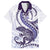 Purple Maori Tuatara Family Matching Off Shoulder Short Dress and Hawaiian Shirt Luxury Pastel Pattern