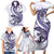 Purple Maori Tuatara Family Matching Short Sleeve Bodycon Dress and Hawaiian Shirt Luxury Pastel Pattern