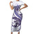 Purple Maori Tuatara Family Matching Short Sleeve Bodycon Dress and Hawaiian Shirt Luxury Pastel Pattern