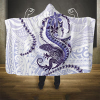 Purple Maori Tuatara Hooded Blanket Luxury Pastel Pattern LT01 One Size Purple - Polynesian Pride
