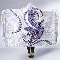 Purple Maori Tuatara Hooded Blanket Luxury Pastel Pattern LT01 - Polynesian Pride