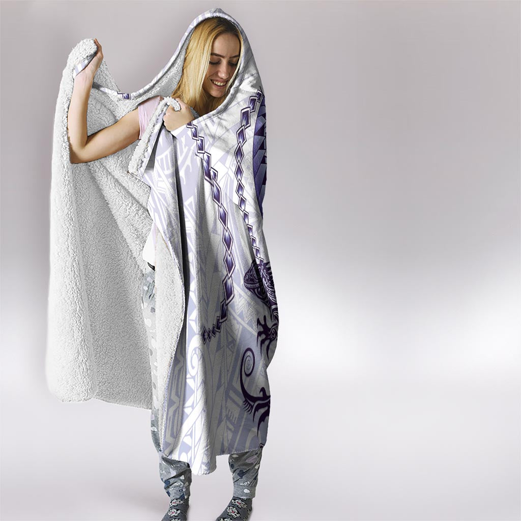 Purple Maori Tuatara Hooded Blanket Luxury Pastel Pattern LT01 - Polynesian Pride