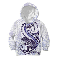 Purple Maori Tuatara Kid Hoodie Luxury Pastel Pattern LT01 Hoodie Purple - Polynesian Pride