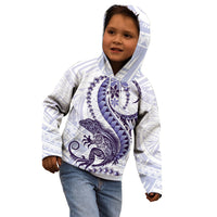 Purple Maori Tuatara Kid Hoodie Luxury Pastel Pattern LT01 - Polynesian Pride