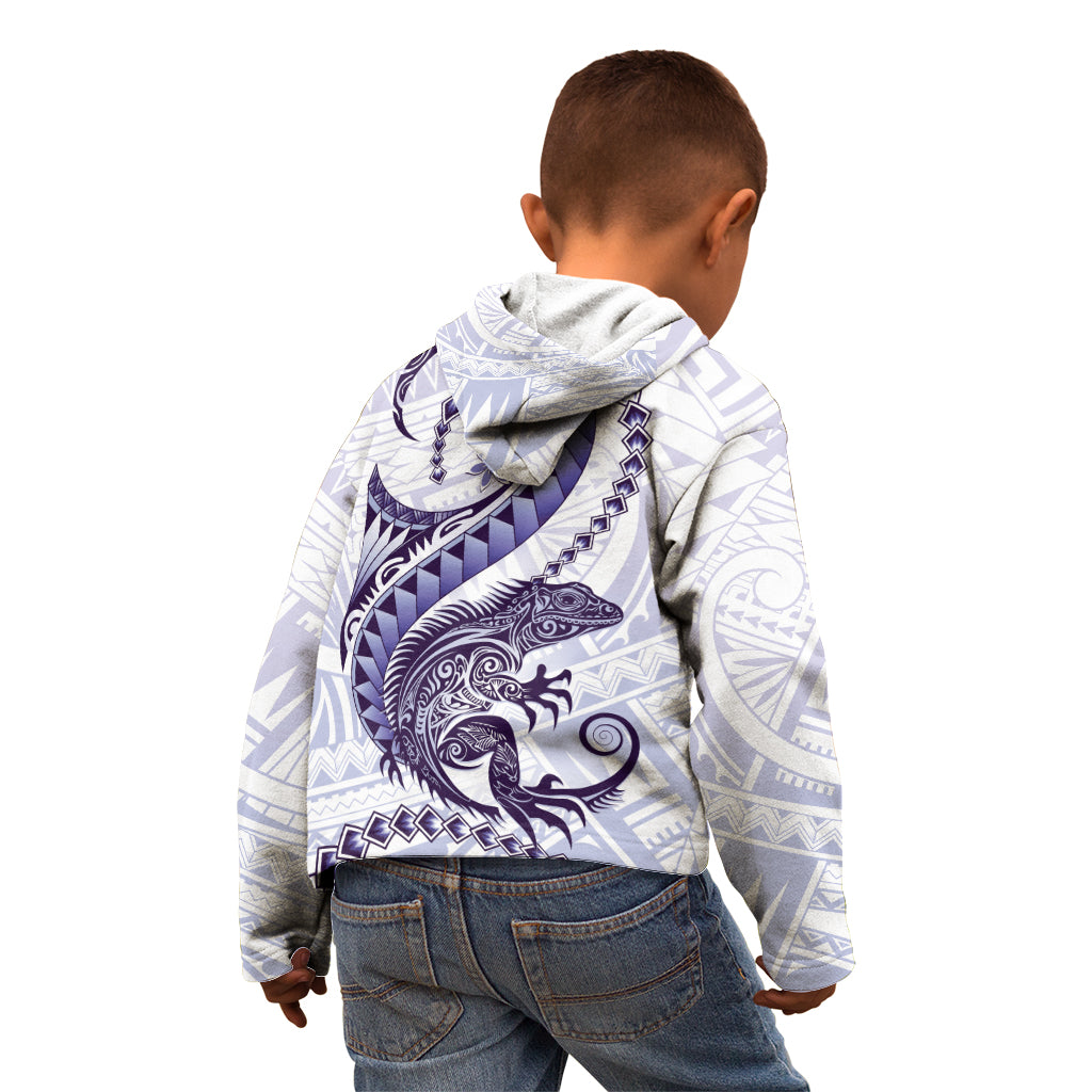 Purple Maori Tuatara Kid Hoodie Luxury Pastel Pattern LT01 - Polynesian Pride
