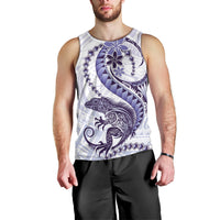 Purple Maori Tuatara Men Tank Top Luxury Pastel Pattern LT01 - Polynesian Pride